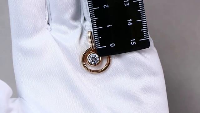 Подвеска из золочёного серебра AQUAMARINE с фианитом и Swarovski А23537А-п смотреть онлайн