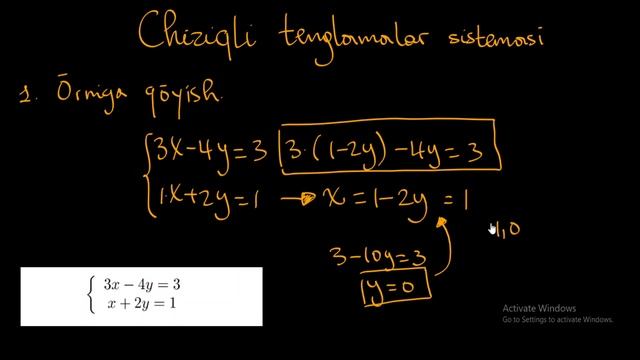 21–dars. Chiziqli Tenglamalar Sistemasi. | ALGEBRA KURSI