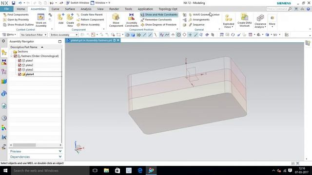 Top down and fastners assembly in NX 12 CAD смотреть онлайн