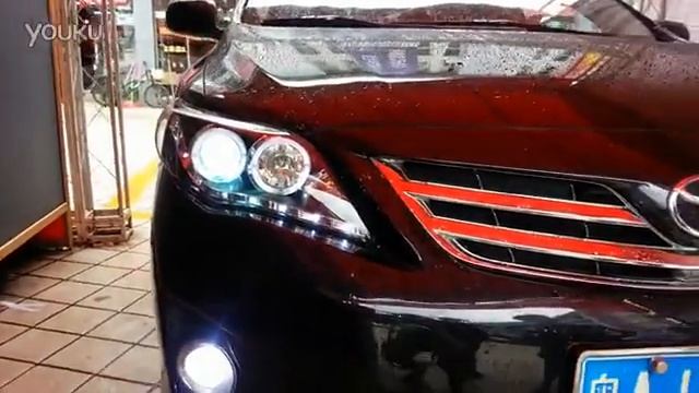 2011-2013 Toyota Corolla Headlight with LED DRL and LED Angel Eye смотреть онлайн