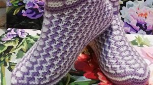 Домашние сапожки спицами