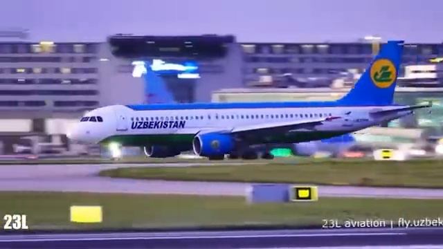 🇺🇿 UZBEKISTAN AIRWAYS  Airbus A 320 214 Landing Manchester Airport