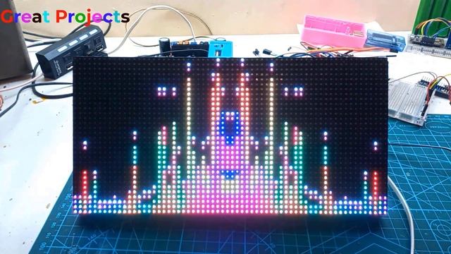 arduinoFFT With ESP32 and RGB Matrix Web Server смотреть онлайн