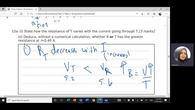 IB Physics-B.5 Electricity-Paper2-Qc#12-Resistor R and a non-ohmic component T. смотреть онлайн