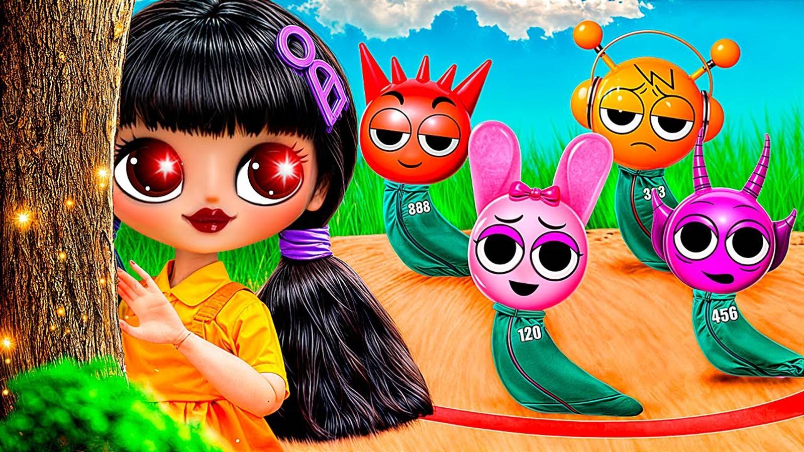 Игра в кальмара 2 и SPRUNKI! 32 идеи для кукол смотреть онлайн