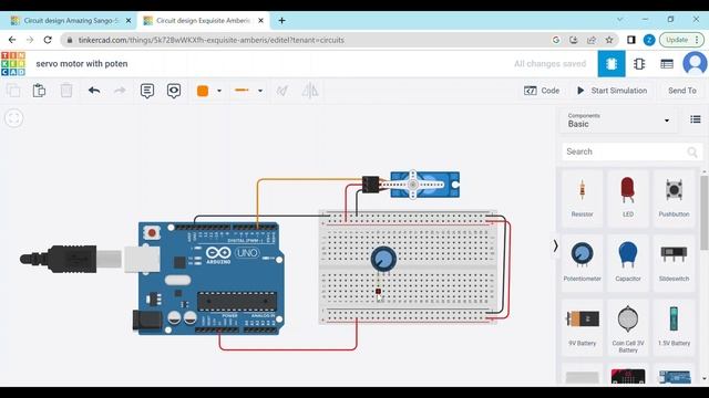 How to Control Servo motor with Arduino | Servo motor using Tinkercad | Servo with Potentiometer смотреть онлайн