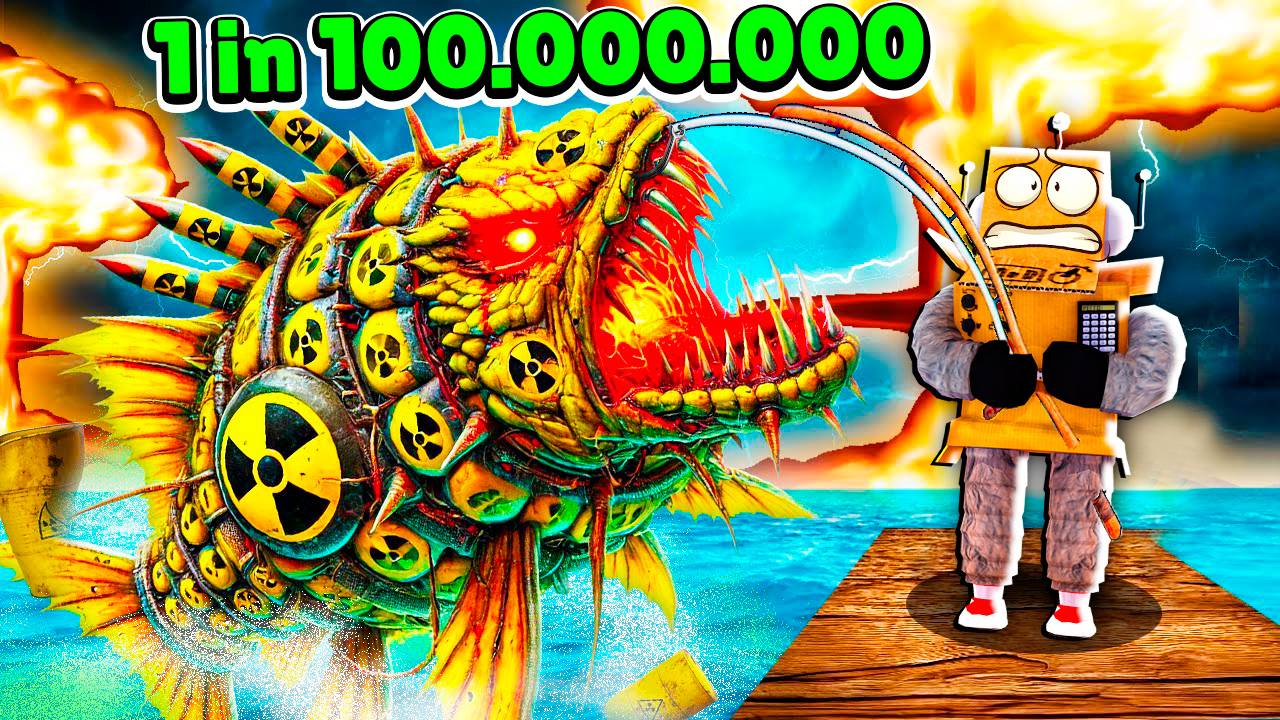 ПОЙМАЛ РЫБУ МОНСТРА 1 из 100.000.000 МИЛЛИОНОВ! ROBLOX GO FISHING смотреть онлайн