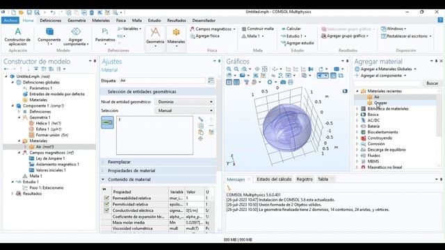 Simulation in Comsol Multiphysics: Magnetic field (easy example - copper solenoid) смотреть онлайн