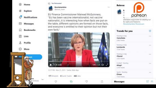 EU Commissioner Rebukes Britain Over Vaccine Nationalism! смотреть онлайн