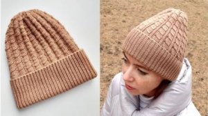 НЕОБЫЧНАЯ ШАПОЧКА интересным объемным узором!!! Эту шапочку Вы будете носить!