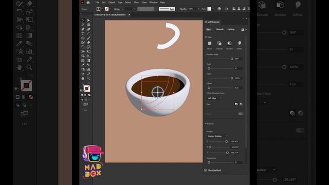 #shorts - How to create 3D Coffee cup in ILLUSTRATOR | very easy смотреть онлайн