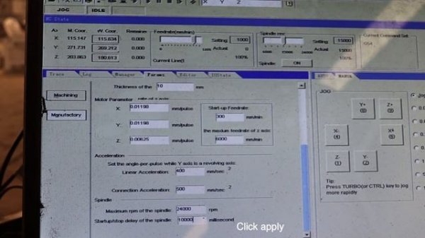 NC studio parameters setting 不含对刀块