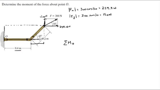 Determine the moment of the force about point O. смотреть онлайн