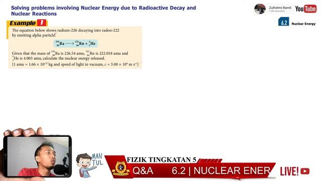 6.2 | NUCLEAR ENERGY | PART 2 | CHAPTER 6 - NUCLEAR PHYSICS | KSSM FIZIK TINGKATAN 5 смотреть онлайн