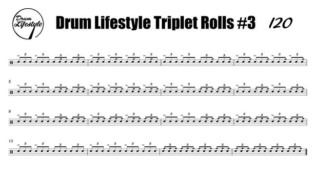 Triplet Rolls Exercise #3 Tempos 80/100/120/140/160/180/200 смотреть онлайн