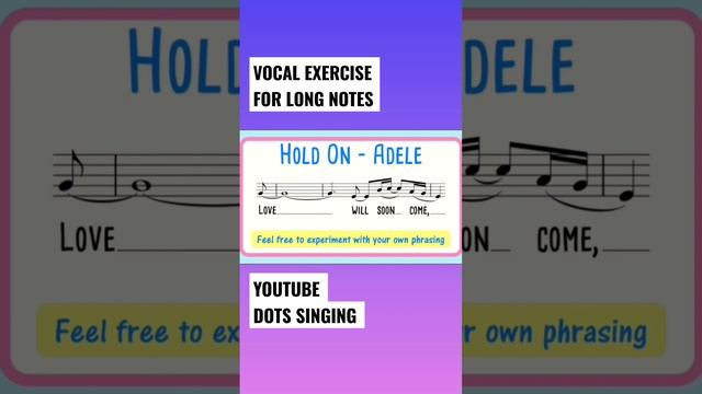 Vocal Exercise for Long Notes based on Hold On - ADELE #shorts смотреть онлайн