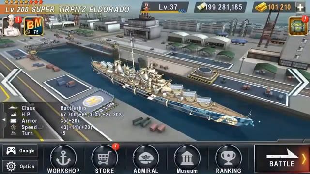 SUPER TIRPITZ ELDORADO _ UPGRADE MAX LV 200 _ Warship Battle смотреть онлайн