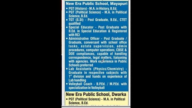 IN DELHI NEW SCHOOL TEACHERS RECRUITMENT 2024 | PGT, TGT, PRT & NTT | ALL SUBJECTS VACACNY NOTICE смотреть онлайн