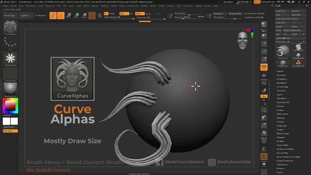 Curve Alpha Brushes_ ZBrush All Brushes (720p) смотреть онлайн