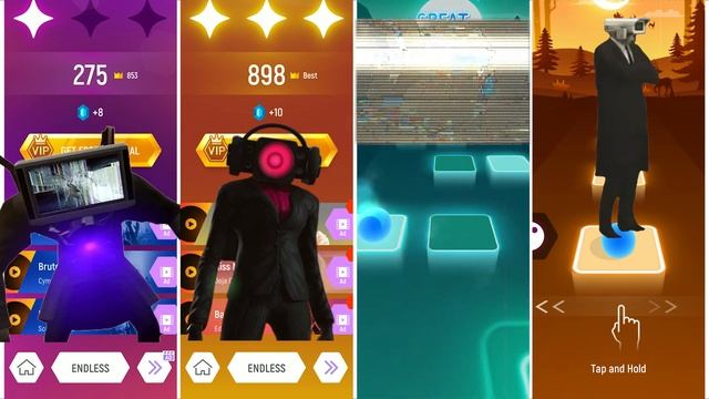 Titan TV Man Vs Camerawoman Vs Cameraman Titan Vs Cameraman Tiles Hop EDM Rush