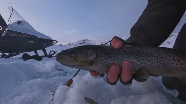Рыбалка на снегоходе. Тайга варяг 550 se. смотреть онлайн