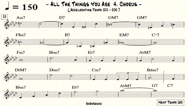 All The Things You Are Melody With Metronome (Accelerating Tempo 120-200) смотреть онлайн