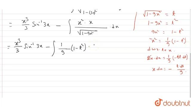 Integrate : `int x^(2) sin^(-1)3xdx` смотреть онлайн