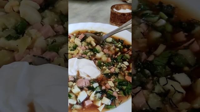 А на обед у меня окрошечка!)#весна #еда #квас#окрошка#