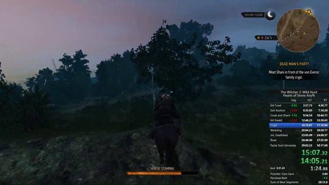 The Witcher 3: Wild Hunt Speedrun Hearts of Stone Any% 28:36.3 IGT смотреть онлайн