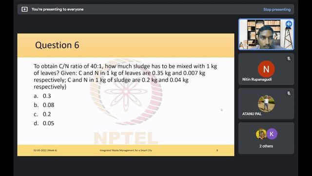 Integrated Waste Management for a Smart City - NPTEL live interactive session - Week 6 смотреть онлайн