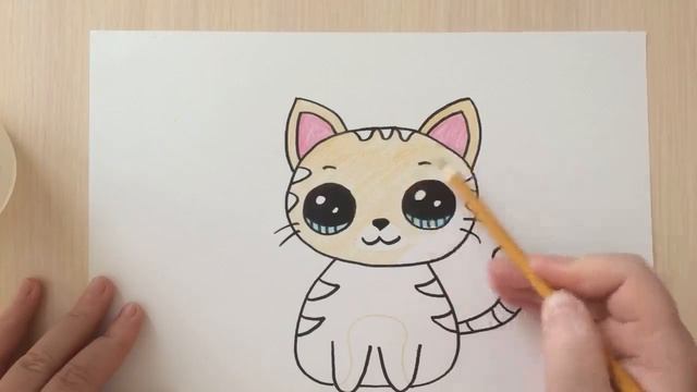 Как нарисовать котика. Часть 2 ЗАКРАШИВАЕМ. Урок рисования милого котика. Котик для детей