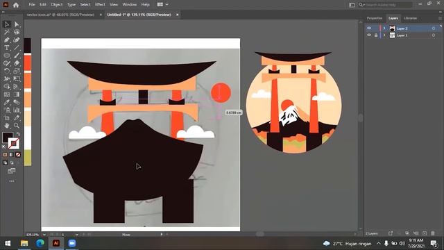 CARA MUDAH MEMBUAT VECTOR ICON UNTUK PEMULA // ADOBE ILLUSTRATOR смотреть онлайн