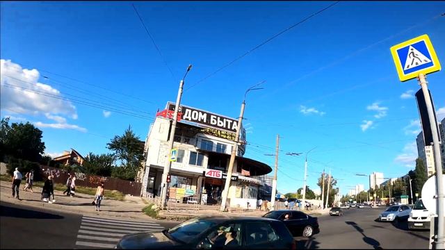 Велосипедисты на дороге, вид от первого лица. Timelapse on GoPro . Харьков. смотреть онлайн