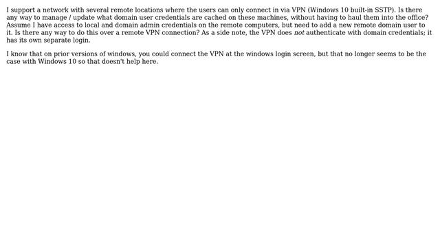 Managing cached windows 10 domain credentials for remote users смотреть онлайн