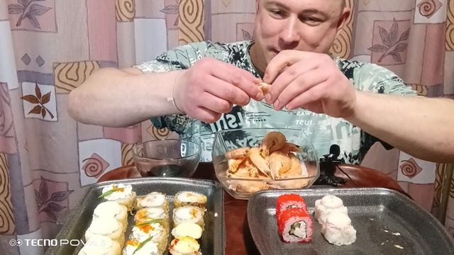 мукбанг/обжор/роллы,креветки варёные/ смотреть онлайн
