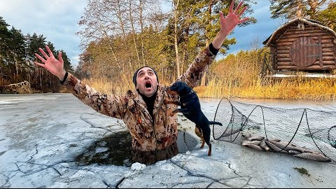 [Виталик Игнатюк] Поставил вершы и экраны в прорубь. Провалился под лед