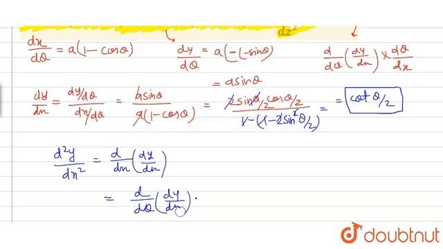 If `x=a (theta-sin theta) and y=a(1-cos theta)`, find `(d^(2)y)/(dx^(2))` at `theta=pi.` смотреть онлайн