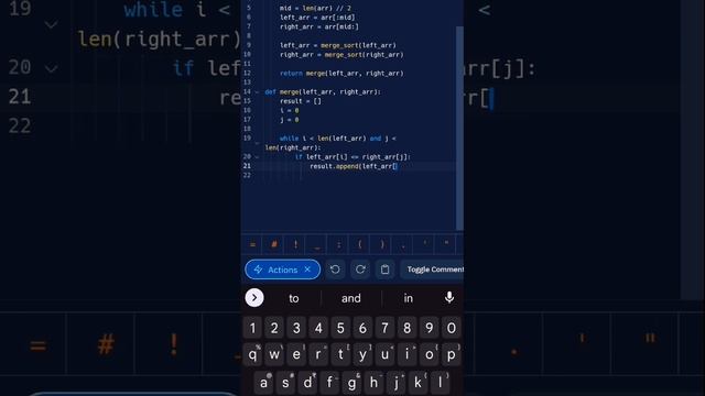 Merge Sort in python | Sorting Technique | Merge Sort | #programming #python смотреть онлайн