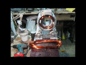 Вторая часть по перемотке однофазного мотора на трех фазный с совмещенными обмотками.