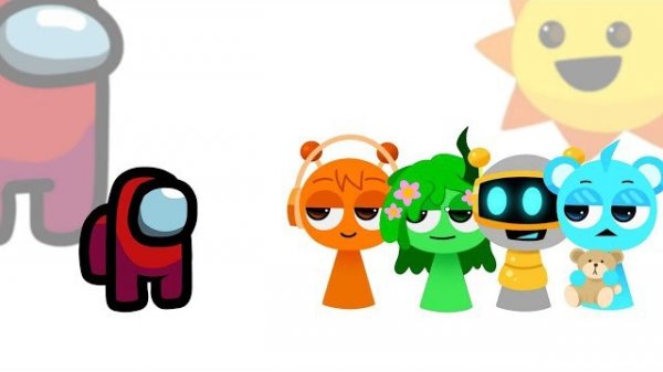 Мини - Напарник убивает персонажей  Sprunki | Among Us