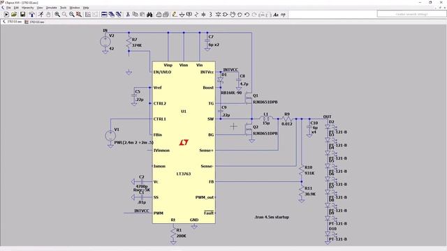 100W Step-down LED Driver Circuit with Analog Dimming - LT3763 смотреть онлайн