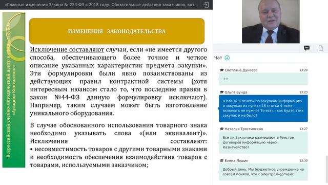 Видеозапись вебинара от 19 декабря 2018г смотреть онлайн