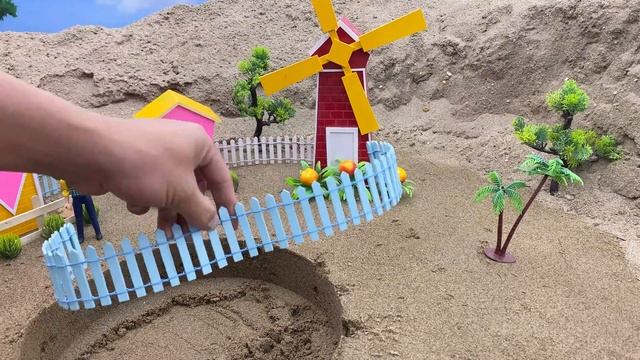 DIY-Create mini farm with house for cow, barn | mini hand pump supply water for animals |Cattle Far смотреть онлайн