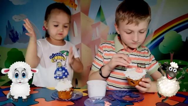 Делаем #Кексы Барашки | Алиса и Егор Украшают Кексы смотреть онлайн