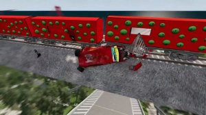 СОБРАЛИ ДЛИННЫЙ ПОЕЗД ПОЖИРАТЕЛЬ ИЗ ВАГОНОВ! Кто его остановит? Крушения машин в Beamng drive.