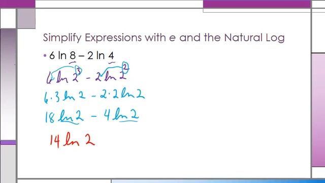 Simplify Expression with e and the Natural Log смотреть онлайн