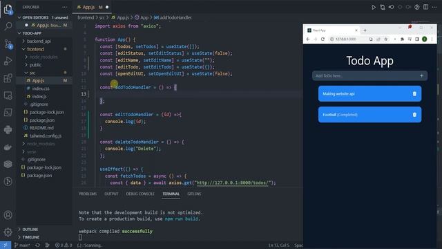Django React todo-app проект. Добавление Todo, POST запрос #8 смотреть онлайн