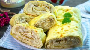 Творожный десерт в лаваше. РУЛЕТ ИЗ ЛАВАША, С ТВОРОГОМ И БАНАНОМ