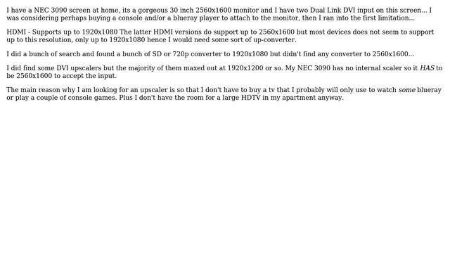 HDMI to Dual Link DVI upscaler? (HDMI -＞ 2560x1600) (2 Solutions!!) смотреть онлайн