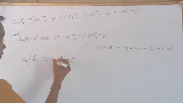 Cos(π/4-x) Cos(π/4-y) - Sin(π/4-x) Sin(π/4-y) = Sin(x+y) Most important question смотреть онлайн